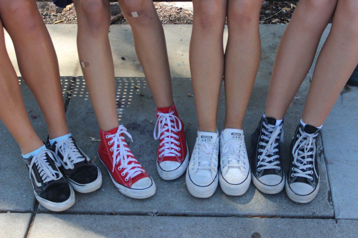 Several students wear shoes that were popular in the past, such as Converse and Vans. A lot of San Marin students can be seen rocking them around campus.