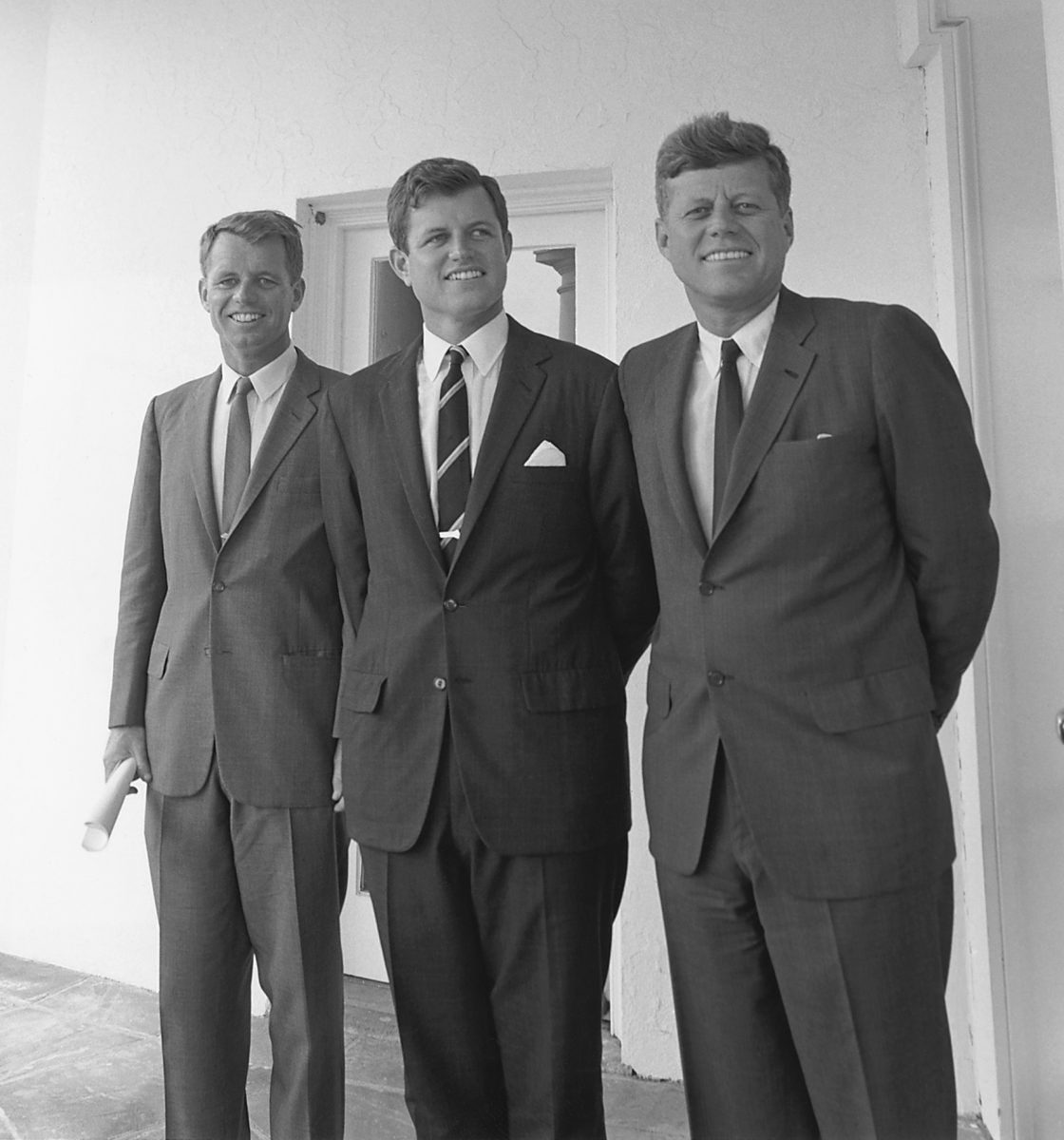 From left to right: Attorney General Robert F. Kennedy, Senator Edward Moore Kennedy, President John F. Kennedy outside of the Oval Office at the White House. (Creative Commons)